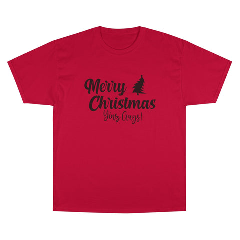 Champion Christmas T-Shirt – Merry Christmas Yinz! Festive Crew Neck Tee T-Shirt - YinzerShop