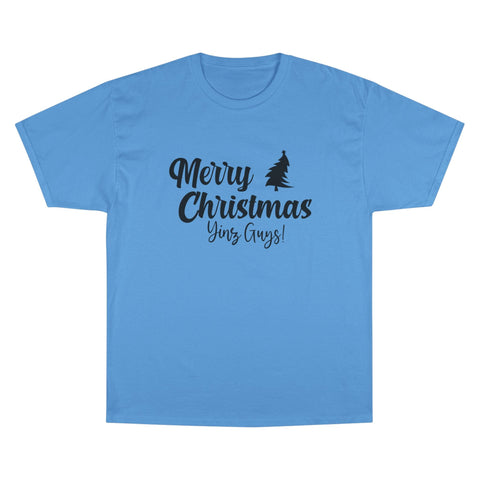 Champion Christmas T-Shirt – Merry Christmas Yinz! Festive Crew Neck Tee T-Shirt - YinzerShop