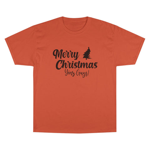 Champion Christmas T-Shirt – Merry Christmas Yinz! Festive Crew Neck Tee T-Shirt - YinzerShop