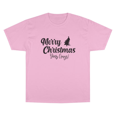 Champion Christmas T-Shirt – Merry Christmas Yinz! Festive Crew Neck Tee T-Shirt - YinzerShop