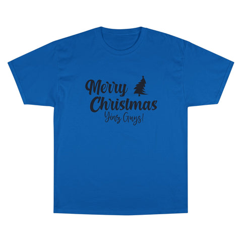 Champion Christmas T-Shirt – Merry Christmas Yinz! Festive Crew Neck Tee T-Shirt - YinzerShop