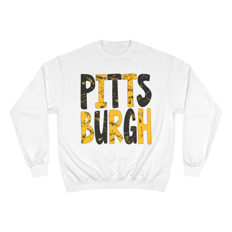 Champion Sweatshirt - Painted Pittsburgh Eco Crewneck With Double Dry Technology Sweatshirt - YinzerShop