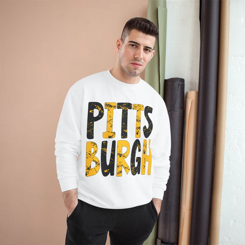 Champion Sweatshirt - Painted Pittsburgh Eco Crewneck With Double Dry Technology Sweatshirt - YinzerShop