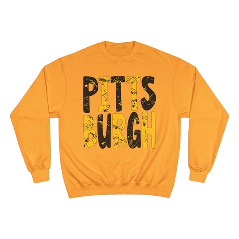 Champion Sweatshirt - Painted Pittsburgh Eco Crewneck With Double Dry Technology Sweatshirt - YinzerShop