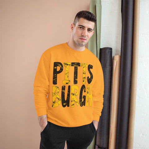 Champion Sweatshirt - Painted Pittsburgh Eco Crewneck With Double Dry Technology Sweatshirt - YinzerShop