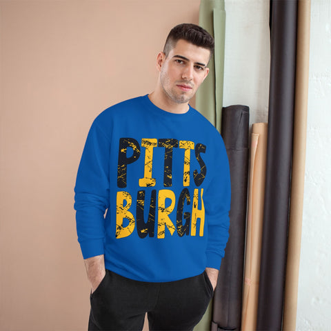 Champion Sweatshirt - Painted Pittsburgh Eco Crewneck With Double Dry Technology Sweatshirt - YinzerShop