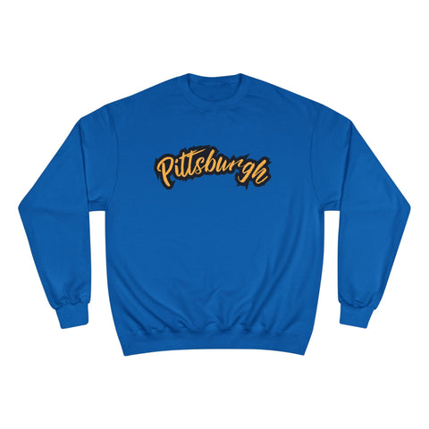 Champion Sweatshirt - Pittsburgh Grunge Eco Crewneck | Warm Winter Sweatshirt Sweatshirt - YinzerShop