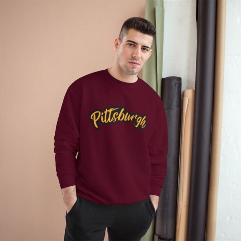 Champion Sweatshirt - Pittsburgh Grunge Eco Crewneck | Warm Winter Sweatshirt Sweatshirt - YinzerShop
