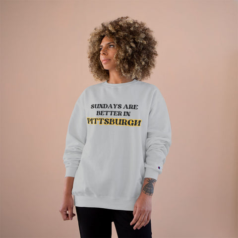 Champion Sweatshirt Pittsburgh Sundays | Eco Crewneck Warm Casual Sweatshirt Sweatshirt - YinzerShop