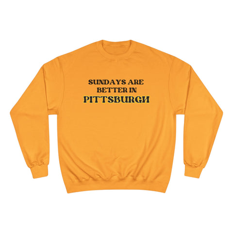 Champion Sweatshirt Pittsburgh Sundays | Eco Crewneck Warm Casual Sweatshirt Sweatshirt - YinzerShop