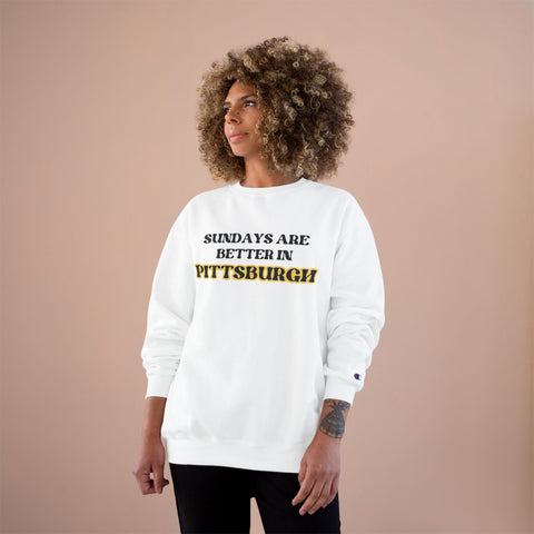 Champion Sweatshirt Pittsburgh Sundays | Eco Crewneck Warm Casual Sweatshirt Sweatshirt - YinzerShop