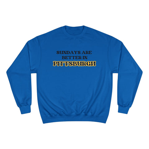 Champion Sweatshirt Pittsburgh Sundays | Eco Crewneck Warm Casual Sweatshirt Sweatshirt - YinzerShop