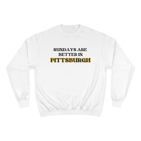 Champion Sweatshirt Pittsburgh Sundays | Eco Crewneck Warm Casual Sweatshirt Sweatshirt - YinzerShop
