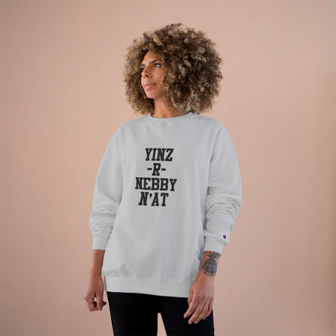 Champion Sweatshirt Yinz R Nebby | Eco Crewneck Pullover With Moisture Wicking Technology Sweatshirt - YinzerShop