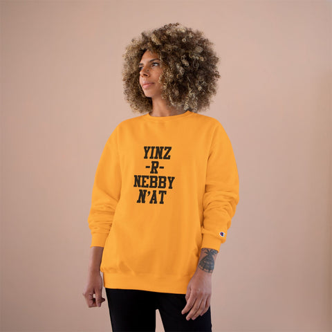 Champion Sweatshirt Yinz R Nebby | Eco Crewneck Pullover With Moisture Wicking Technology Sweatshirt - YinzerShop