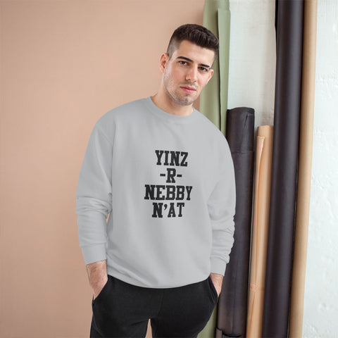 Champion Sweatshirt Yinz R Nebby | Eco Crewneck Pullover With Moisture Wicking Technology Sweatshirt - YinzerShop