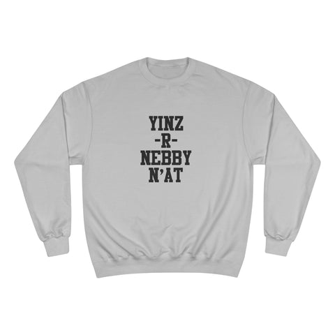 Champion Sweatshirt Yinz R Nebby | Eco Crewneck Pullover With Moisture Wicking Technology Sweatshirt - YinzerShop