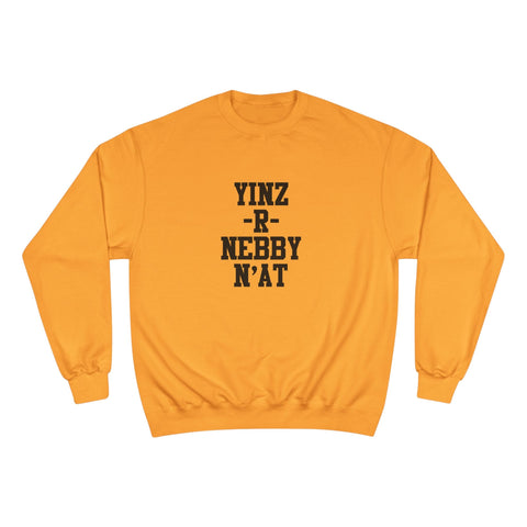 Champion Sweatshirt Yinz R Nebby | Eco Crewneck Pullover With Moisture Wicking Technology Sweatshirt - YinzerShop