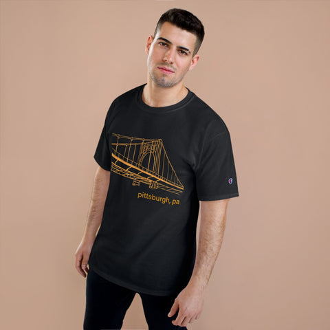 Champion T-Shirt - Clemente Bridge Classic Fit Tee With Champion Logo T-Shirt - YinzerShop