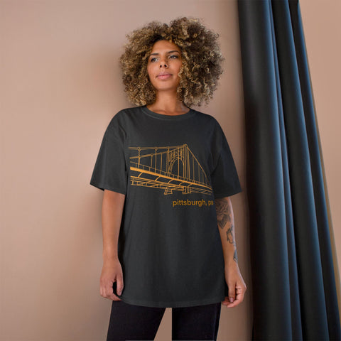 Champion T-Shirt - Clemente Bridge Classic Fit Tee With Champion Logo T-Shirt - YinzerShop