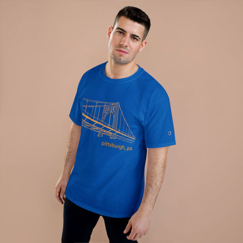 Champion T-Shirt - Clemente Bridge Classic Fit Tee With Champion Logo T-Shirt - YinzerShop