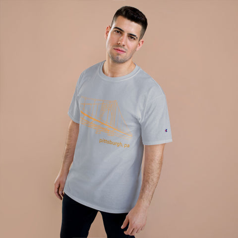 Champion T-Shirt - Clemente Bridge Classic Fit Tee With Champion Logo T-Shirt - YinzerShop