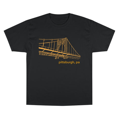 Champion T-Shirt - Clemente Bridge Classic Fit Tee With Champion Logo T-Shirt - YinzerShop