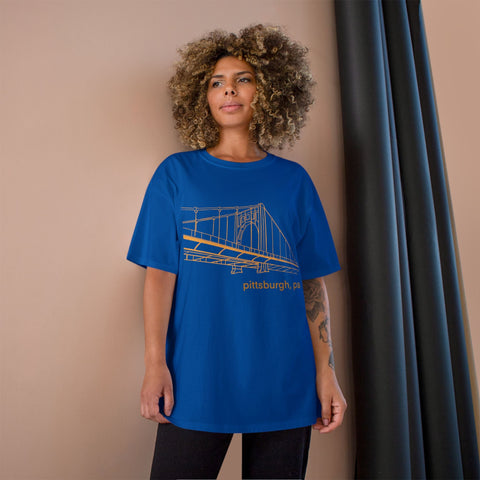 Champion T-Shirt - Clemente Bridge Classic Fit Tee With Champion Logo T-Shirt - YinzerShop