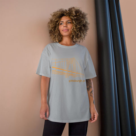 Champion T-Shirt - Clemente Bridge Classic Fit Tee With Champion Logo T-Shirt - YinzerShop