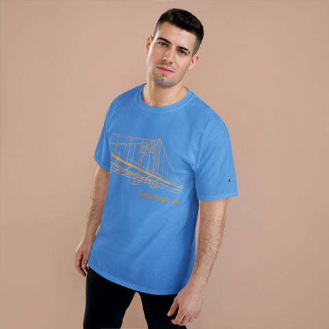 Champion T-Shirt - Clemente Bridge Classic Fit Tee With Champion Logo T-Shirt - YinzerShop