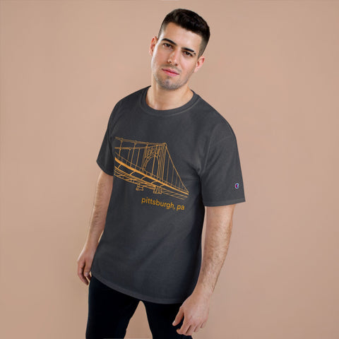 Champion T-Shirt - Clemente Bridge Classic Fit Tee With Champion Logo T-Shirt - YinzerShop