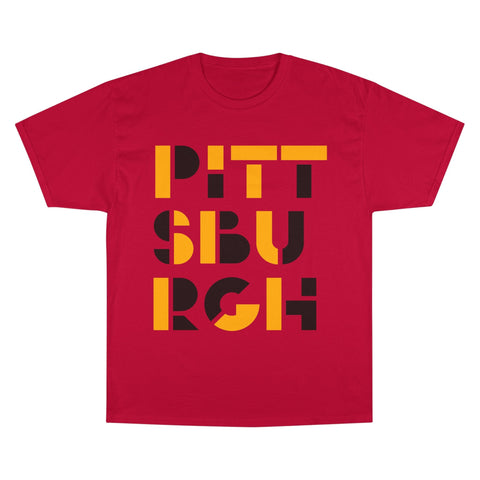 Champion T-Shirt - Pittsburgh City Art Unisex Cotton Tee Classic Fit T-Shirt - YinzerShop