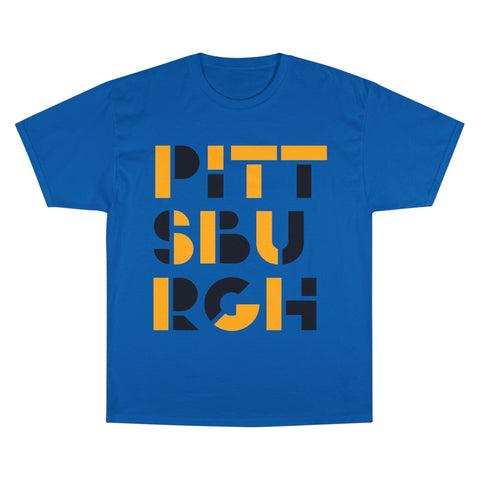 Champion T-Shirt - Pittsburgh City Art Unisex Cotton Tee Classic Fit T-Shirt - YinzerShop