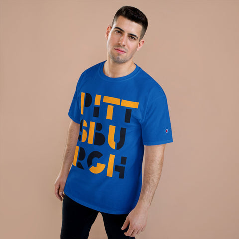 Champion T-Shirt - Pittsburgh City Art Unisex Cotton Tee Classic Fit T-Shirt - YinzerShop