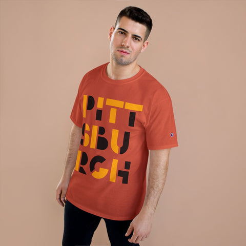 Champion T-Shirt - Pittsburgh City Art Unisex Cotton Tee Classic Fit T-Shirt - YinzerShop