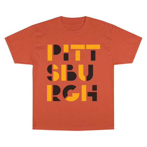 Champion T-Shirt - Pittsburgh City Art Unisex Cotton Tee Classic Fit T-Shirt - YinzerShop