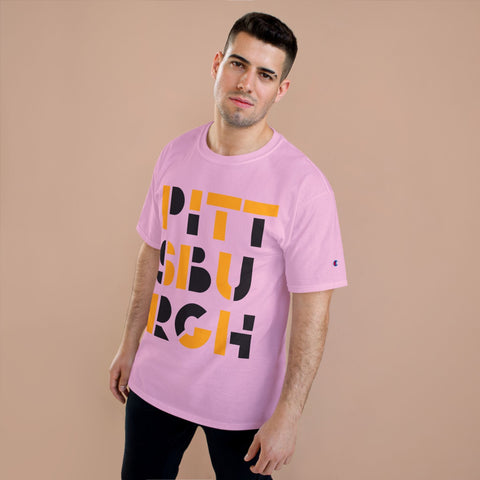 Champion T-Shirt - Pittsburgh City Art Unisex Cotton Tee Classic Fit T-Shirt - YinzerShop