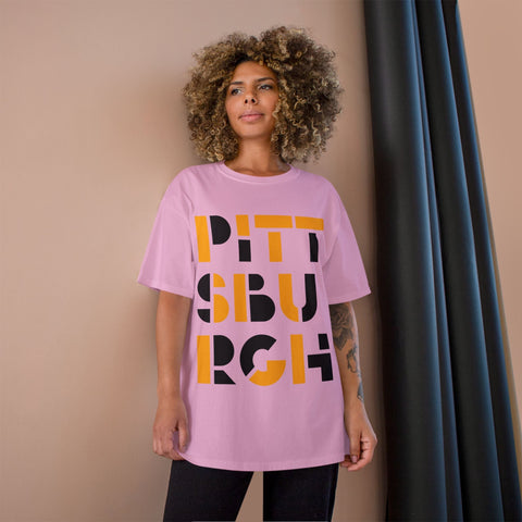 Champion T-Shirt - Pittsburgh City Art Unisex Cotton Tee Classic Fit T-Shirt - YinzerShop