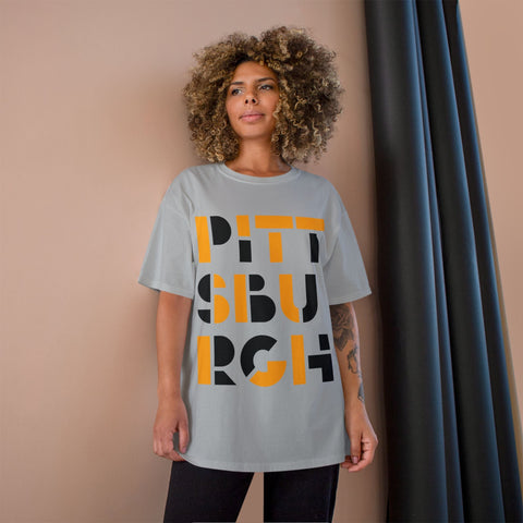 Champion T-Shirt - Pittsburgh City Art Unisex Cotton Tee Classic Fit T-Shirt - YinzerShop