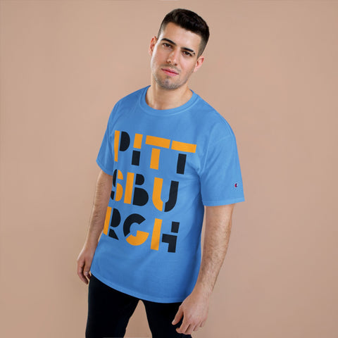 Champion T-Shirt - Pittsburgh City Art Unisex Cotton Tee Classic Fit T-Shirt - YinzerShop