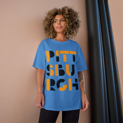 Champion T-Shirt - Pittsburgh City Art Unisex Cotton Tee Classic Fit T-Shirt - YinzerShop