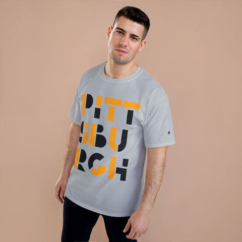 Champion T-Shirt - Pittsburgh City Art Unisex Cotton Tee Classic Fit T-Shirt - YinzerShop