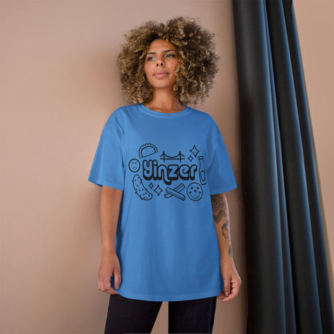 Champion T-Shirt - Yinzer Icon Doodles Classic Fit Cotton Tee, Tag Free T-Shirt - YinzerShop