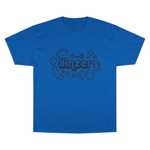 Champion T-Shirt - Yinzer Icon Doodles Classic Fit Cotton Tee, Tag Free T-Shirt - YinzerShop