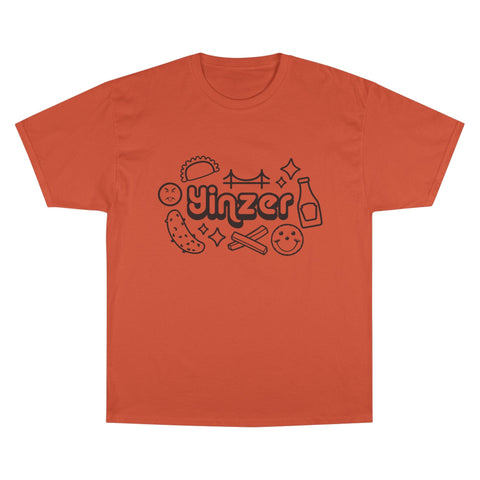 Champion T-Shirt - Yinzer Icon Doodles Classic Fit Cotton Tee, Tag Free T-Shirt - YinzerShop