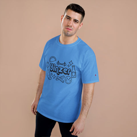Champion T-Shirt - Yinzer Icon Doodles Classic Fit Cotton Tee, Tag Free T-Shirt - YinzerShop