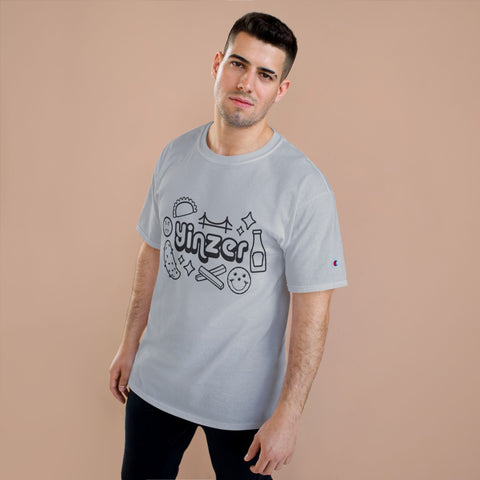 Champion T-Shirt - Yinzer Icon Doodles Classic Fit Cotton Tee, Tag Free T-Shirt - YinzerShop