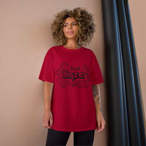 Champion T-Shirt - Yinzer Icon Doodles Classic Fit Cotton Tee, Tag Free T-Shirt - YinzerShop