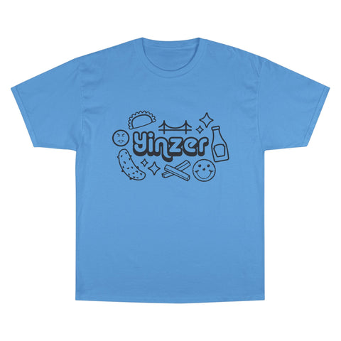 Champion T-Shirt - Yinzer Icon Doodles Classic Fit Cotton Tee, Tag Free T-Shirt - YinzerShop