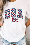 Checkered Graphic Tee - Simply Love USA Flag T-Shirt With Soft Breathable Fabric - YinzerShop